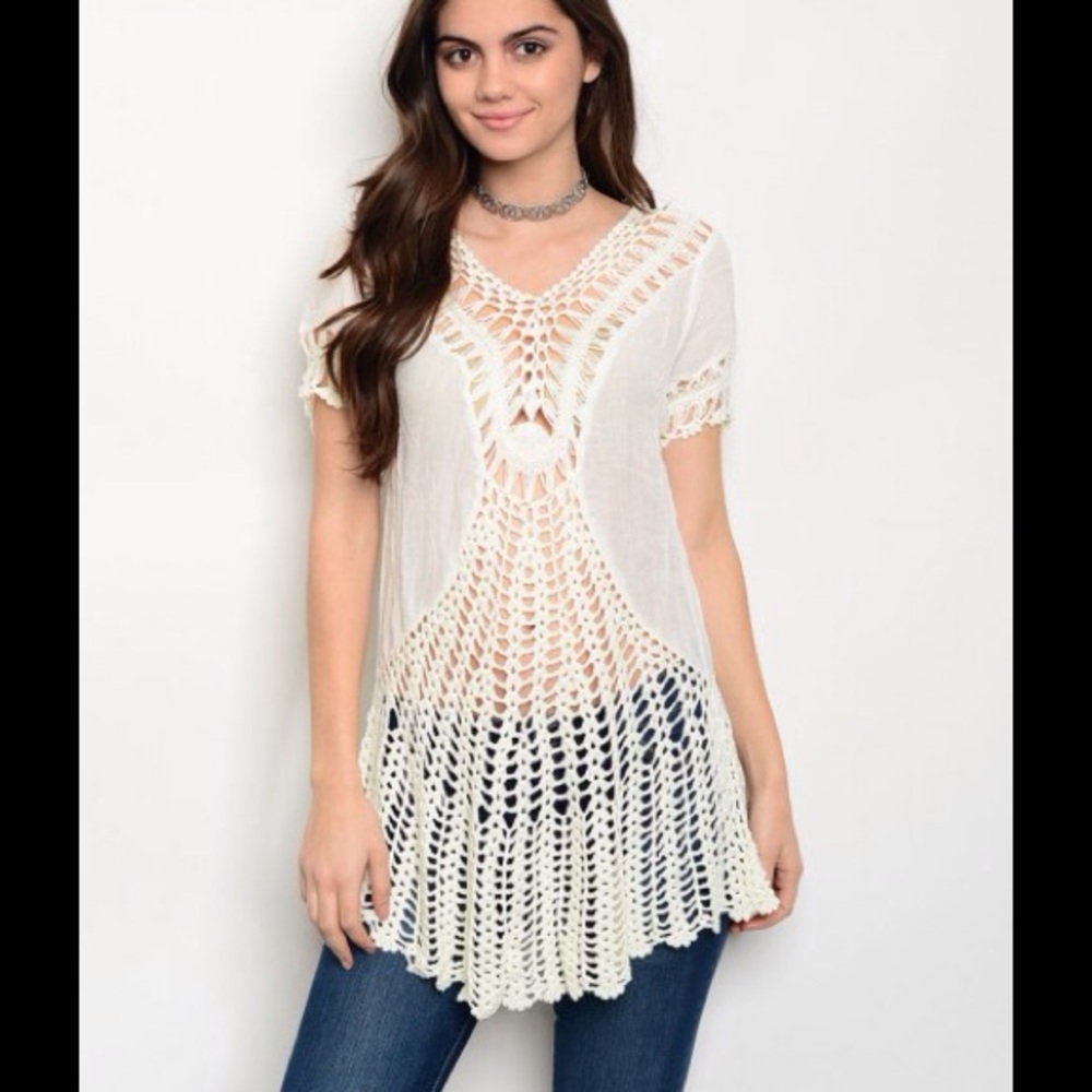 Ivory Crochet Top